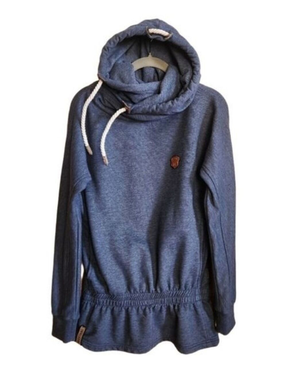 NAKETANO SIGNATURE CROSSOVER SWEATSHIRT HOODIE WITH ELASTICIZED WAIST DETAIL M/L